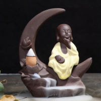 meditating buddha backflow incense burner