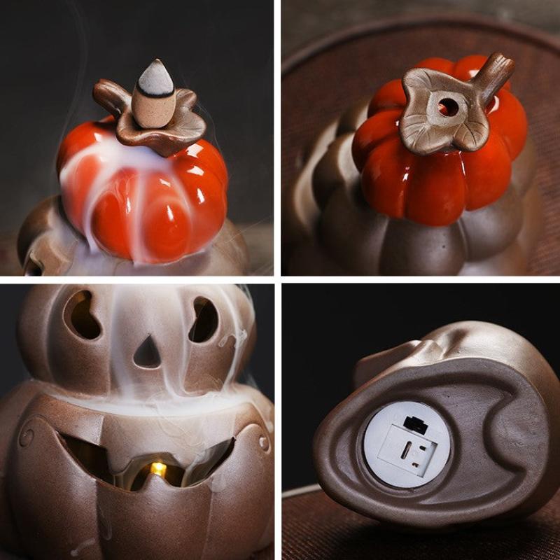 pumpkin led incense burner