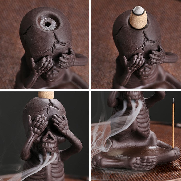 skull backflow incense burner