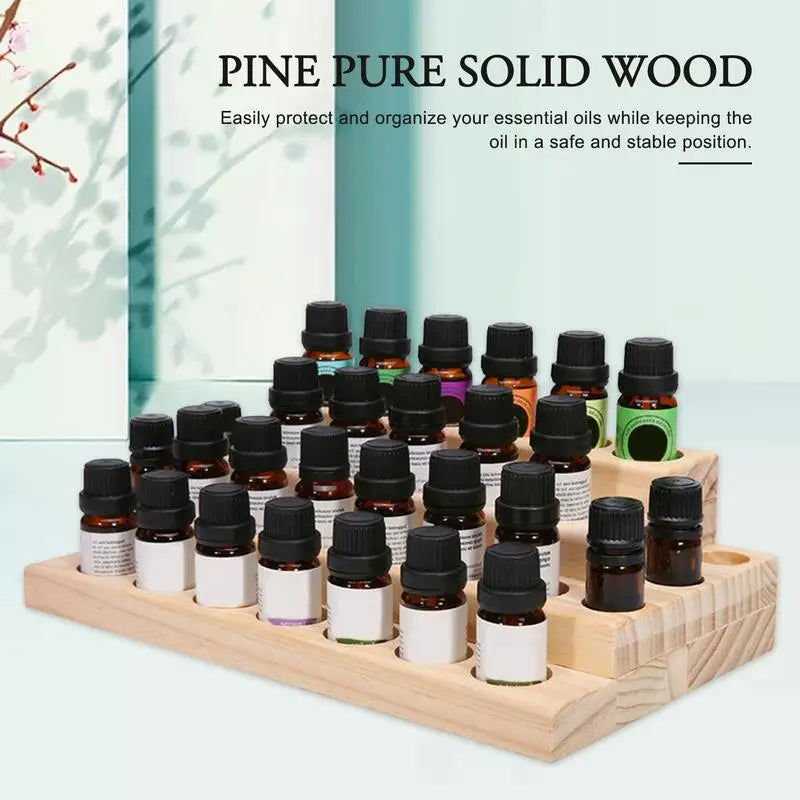 wooden essential oil storage