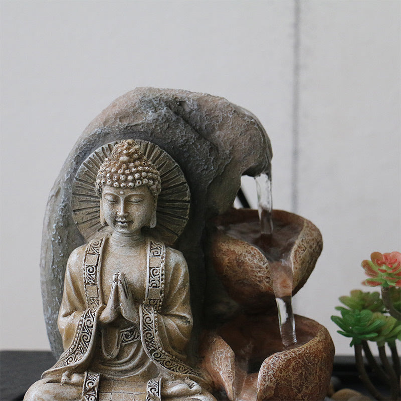 voor de helft selecteer Groene bonen Indoor Desktop Fountain Waterfall With Buddha Statue – Incense Soul